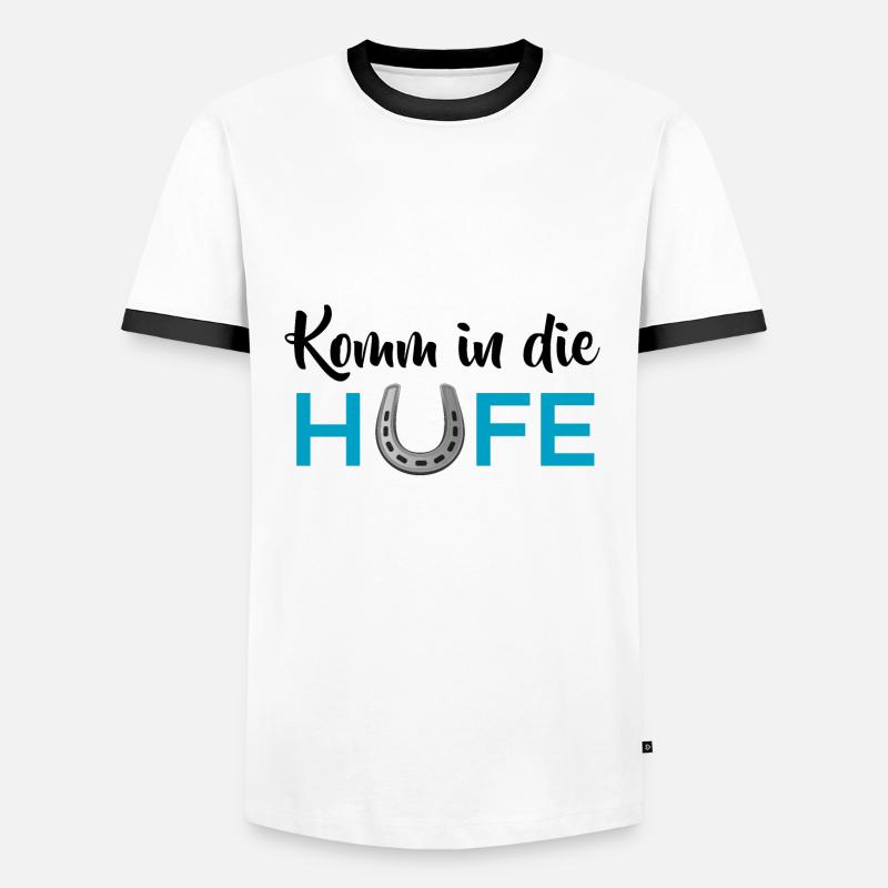 Komm in die Hufe - Männer Kontrast-T-Shirt - Weiß/Schwarz