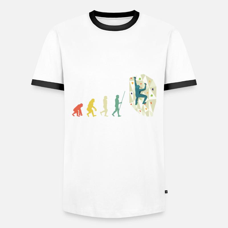 Boulderer Bouldering Evolution Gift - Men's Ringer Shirt - white/black