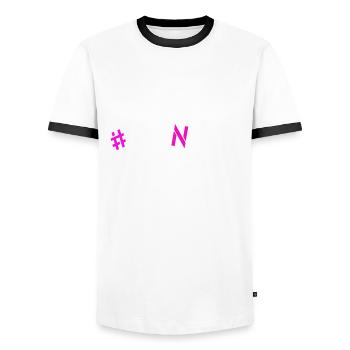 no plan today no idea burnout headless relax head - Men's Ringer Shirt - white/black - Front - AI Model Female 172 light (172cm) & AI Model Male 178 dark (178cm)