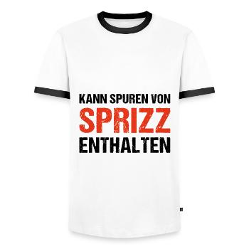 Kann Spuren Von Sprizz Enthalten - Männer Kontrast-T-Shirt - Weiß/Schwarz - Vorne - AI Model Female 172 light (172cm) & AI Model Male 178 dark (178cm)