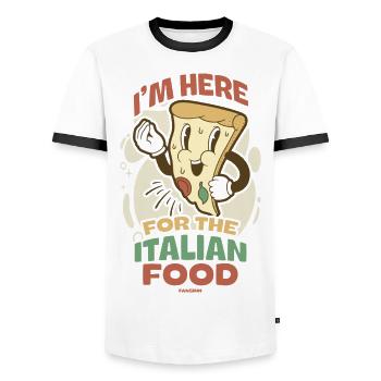 Italie Drapeau italien Italia Cadeau - T-shirt contrasté Homme - blanc/noir - Devant - AI Model Female 172 light (172cm) & AI Model Male 178 dark (178cm)