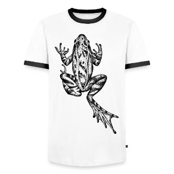 grenouille - T-shirt contrasté Homme - blanc/noir - Devant - AI Model Female 172 light (172cm) & AI Model Male 178 dark (178cm)