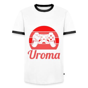 Urgroßmutter 2024 Uroma - Männer Kontrast-T-Shirt - Weiß/Schwarz - Vorne - AI Model Female 172 light (172cm) & AI Model Male 178 dark (178cm)