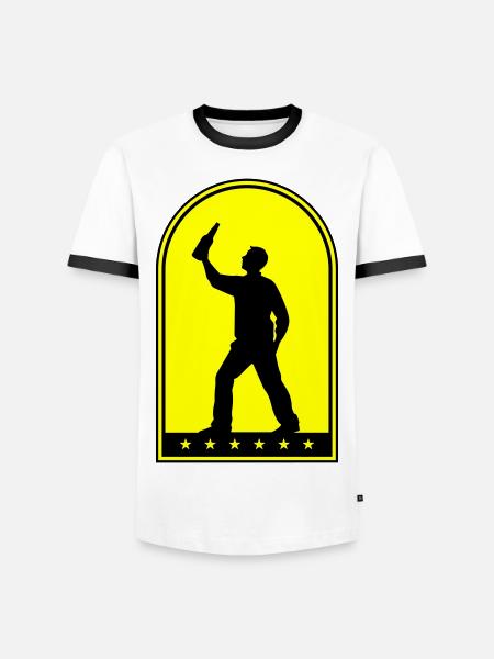 Drinking Bottle of Beer - Men's Ringer Shirt - white/black