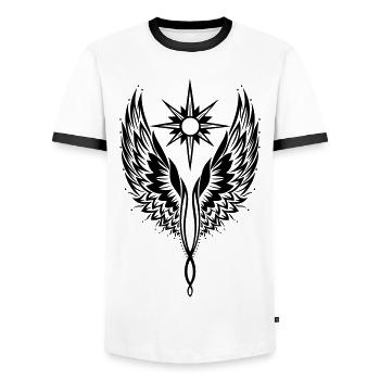 Angel Wing Angel Wing Archange - T-shirt contrasté Homme - blanc/noir - Devant - AI Model Female 172 light (172cm) & AI Model Male 178 dark (178cm)
