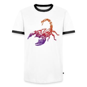 Cool Scorpion Insect Sketch Graphic Scorpion Lover - Men's Ringer Shirt - white/black - Front - AI Model Female 172 light (172cm) & AI Model Male 178 dark (178cm)