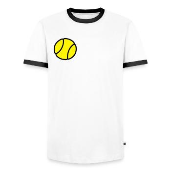 Balle de tennis - T-shirt contrasté Homme - blanc/noir - Devant - AI Model Female 172 light (172cm) & AI Model Male 178 dark (178cm)