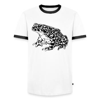 Crapaud Grenouille Graphique Amphibien Aquatique Grenouille Amoureux - T-shirt contrasté Homme - blanc/noir - Devant - AI Model Female 172 light (172cm) & AI Model Male 178 dark (178cm)