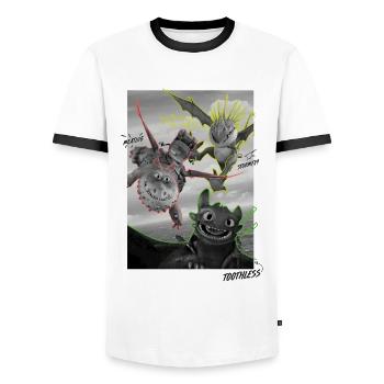 Drachenzähmen Leicht Gemacht Fliegende Drachen - Männer Kontrast-T-Shirt - Weiß/Schwarz - Vorne - AI Model Female 172 light (172cm) & AI Model Male 178 dark (178cm)