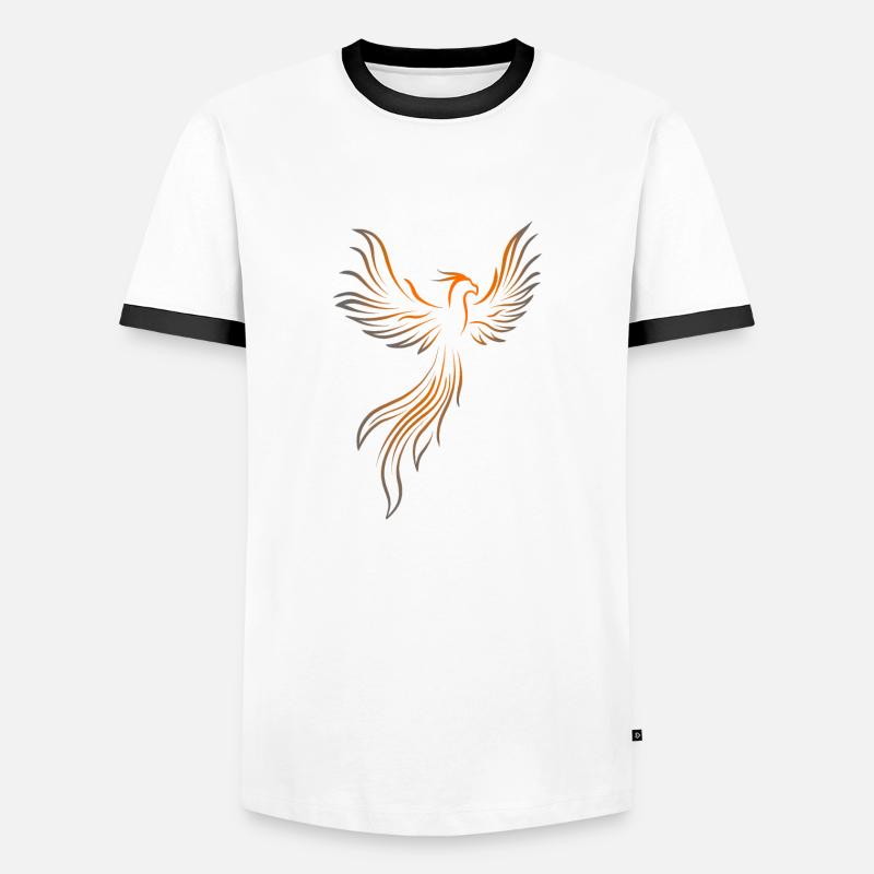 Feuervogel Phoenix - Männer Kontrast-T-Shirt - Weiß/Schwarz