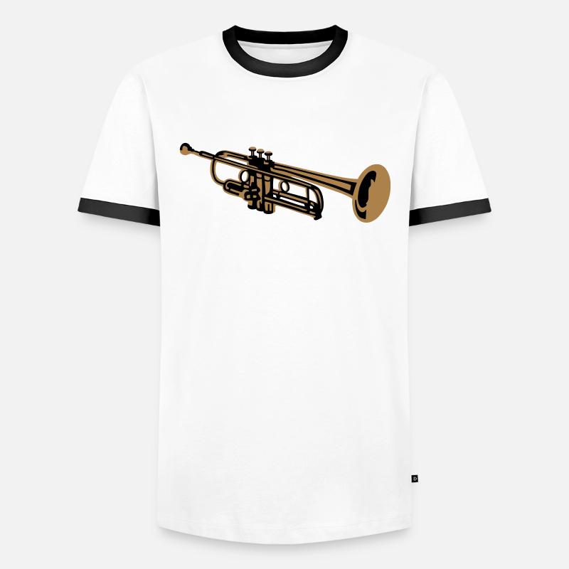 Trompete - Männer Kontrast-T-Shirt - Weiß/Schwarz