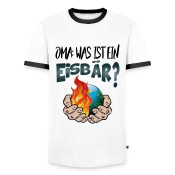 Klimawandel Klimakatastrophe Meer Eisbären - Männer Kontrast-T-Shirt - Weiß/Schwarz - Vorne - AI Model Female 172 light (172cm) & AI Model Male 178 dark (178cm)