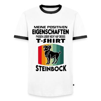 Geburtstag Sternzeichen Retro Steinbock - Männer Kontrast-T-Shirt - Weiß/Schwarz - Vorne - AI Model Female 172 light (172cm) & AI Model Male 178 dark (178cm)