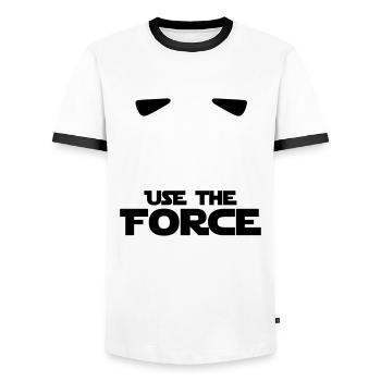 STAR WARS - USE LA FORCE - T-shirt contrasté Homme - blanc/noir - Devant - AI Model Female 172 light (172cm) & AI Model Male 178 dark (178cm)