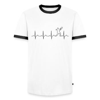Pulsation de tennis - mon coeur bat pour le tennis - T-shirt contrasté Homme - blanc/noir - Devant - AI Model Female 172 light (172cm) & AI Model Male 178 dark (178cm)