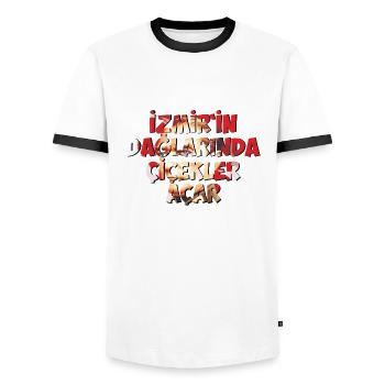 Izmir Marsi Atatürk - T-shirt contrasté Homme - blanc/noir - Devant - AI Model Female 172 light (172cm) & AI Model Male 178 dark (178cm)