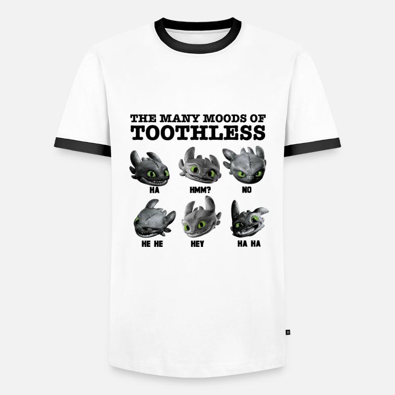 Cómo entrenar a tu dragón de forma fácil Toothless Moods - Camiseta contraste hombre - blanca/negro
