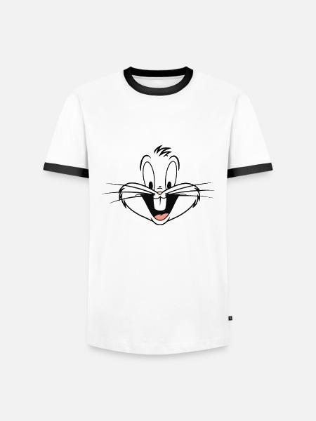 Looney Tunes Bugs Bunny Kostüm - Männer Kontrast-T-Shirt - Weiß/Schwarz