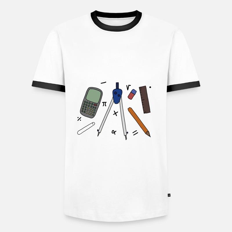 Prof de maths - T-shirt contrasté Homme - blanc/noir