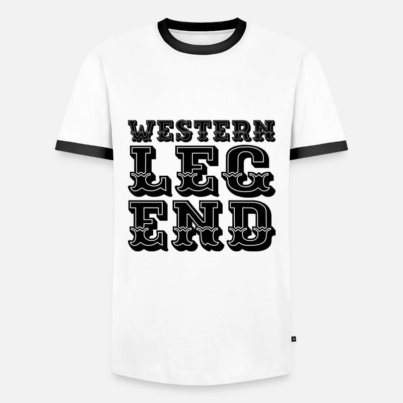 Western Legend - Männer Kontrast-T-Shirt - Weiß/Schwarz