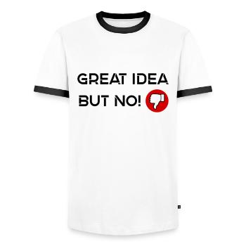 Bonne idée mais non - T-shirt contrasté Homme - blanc/noir - Devant - AI Model Female 172 light (172cm) & AI Model Male 178 dark (178cm)