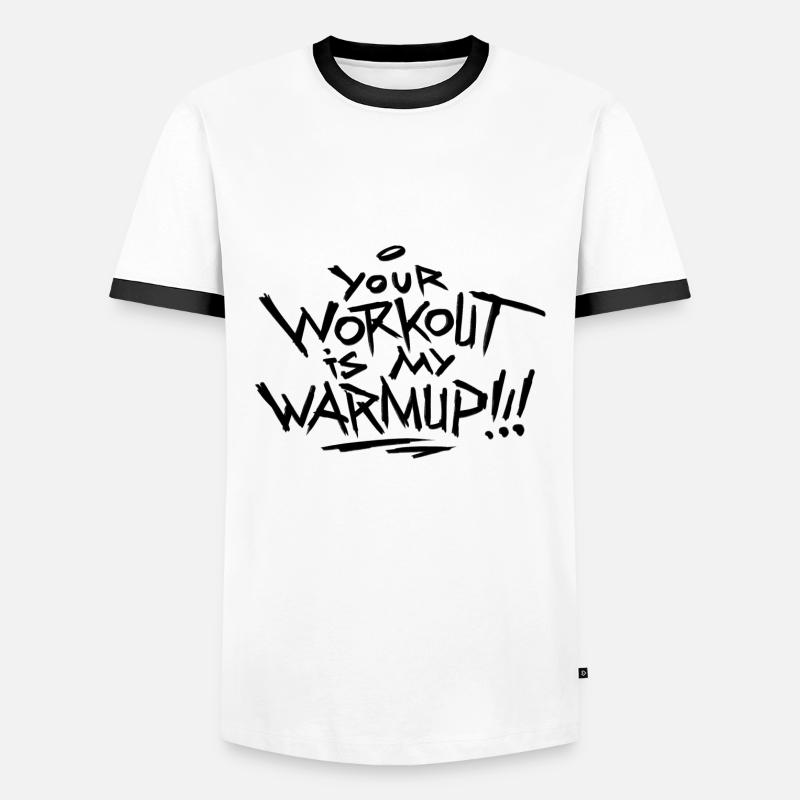 workout - Men's Ringer Shirt - white/black