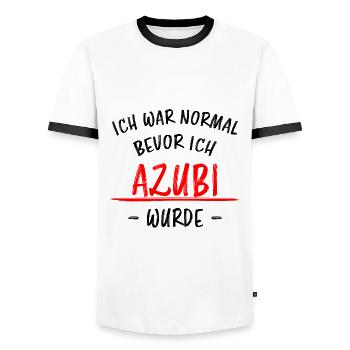 Azubi Witz Spruch Lehrling Auszubildende Geschenk - Männer Kontrast-T-Shirt - Weiß/Schwarz - Vorne - AI Model Female 172 light (172cm) & AI Model Male 178 dark (178cm)