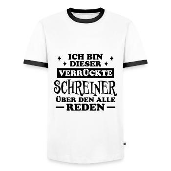 Schreiner Witz Spruch Tischler Schreiner Geschenk - Männer Kontrast-T-Shirt - Weiß/Schwarz - Vorne - AI Model Female 172 light (172cm) & AI Model Male 178 dark (178cm)