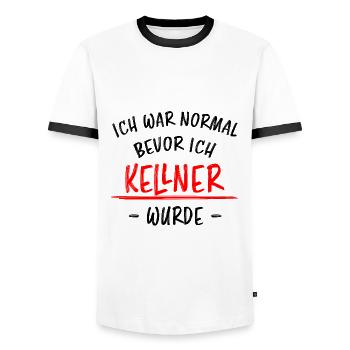 Kellner Lustige Spruch Service Restaurant Geschenk - Männer Kontrast-T-Shirt - Weiß/Schwarz - Vorne - AI Model Female 172 light (172cm) & AI Model Male 178 dark (178cm)