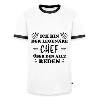 Chef Lustiger Spruch Arbeit Beruf Chef Geschenk - Männer Kontrast-T-Shirt - Weiß/Schwarz - Vorne - AI Model Female 172 light (172cm) & AI Model Male 178 dark (178cm)