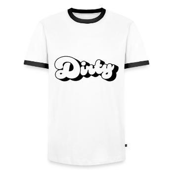 Dirty - Männer Kontrast-T-Shirt - Weiß/Schwarz - Vorne - AI Model Female 172 light (172cm) & AI Model Male 178 dark (178cm)