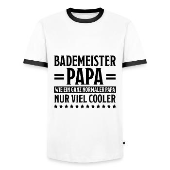 Bademeister Beruf Lustiger Spruch Freibad Geschenk - Männer Kontrast-T-Shirt - Weiß/Schwarz - Vorne - AI Model Female 172 light (172cm) & AI Model Male 178 dark (178cm)