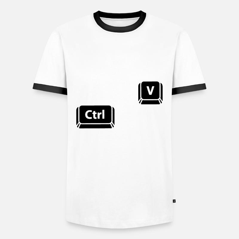 Ctrl V - T-shirt contrasté Homme - blanc/noir