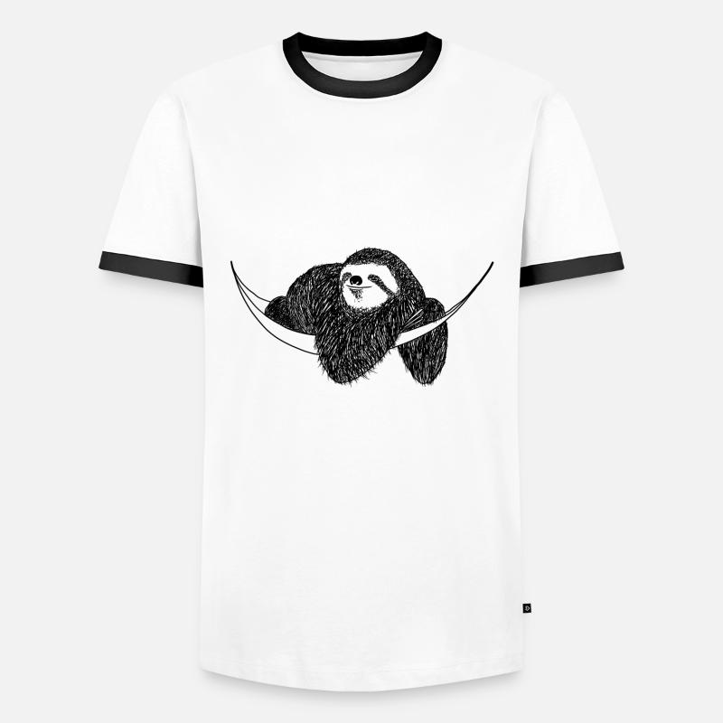 Sloth - Men's Ringer Shirt - white/black