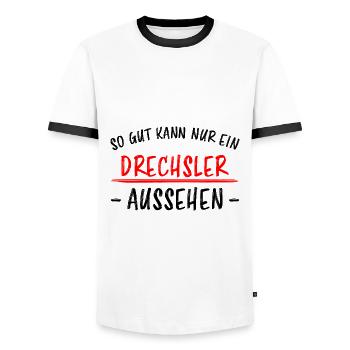 Drechsler Lustiger Spruch Drechseln Beruf Geschenk - Männer Kontrast-T-Shirt - Weiß/Schwarz - Vorne - AI Model Female 172 light (172cm) & AI Model Male 178 dark (178cm)