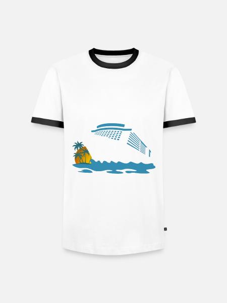 Kreuzfahrt, Kreuzfahrtschiff, Schiffsreise - Männer Kontrast-T-Shirt - Weiß/Schwarz