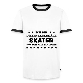 Skater Spruch Fun Skating Sprüche Skater Geschenk - Männer Kontrast-T-Shirt - Weiß/Schwarz - Vorne - AI Model Female 172 light (172cm) & AI Model Male 178 dark (178cm)