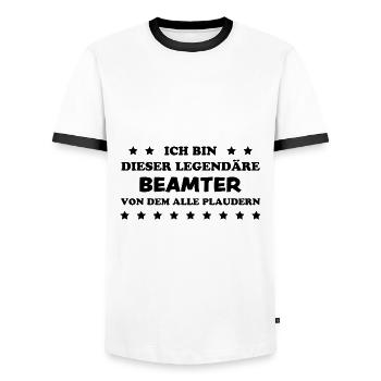 Beamter Lustiger Spruch Verbeamtung Büro Geschenk - Männer Kontrast-T-Shirt - Weiß/Schwarz - Vorne - AI Model Female 172 light (172cm) & AI Model Male 178 dark (178cm)