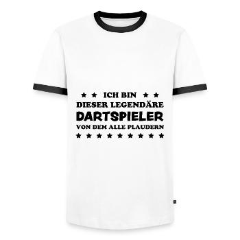 Dartspieler Witz Spruch Darts Dartpfeil Geschenk - Männer Kontrast-T-Shirt - Weiß/Schwarz - Vorne - AI Model Female 172 light (172cm) & AI Model Male 178 dark (178cm)