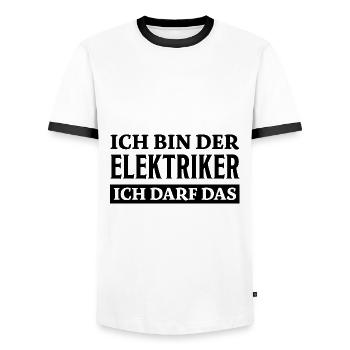 Elektriker Spruch Lustiges Elektriker Geschenk - Männer Kontrast-T-Shirt - Weiß/Schwarz - Vorne - AI Model Female 172 light (172cm) & AI Model Male 178 dark (178cm)