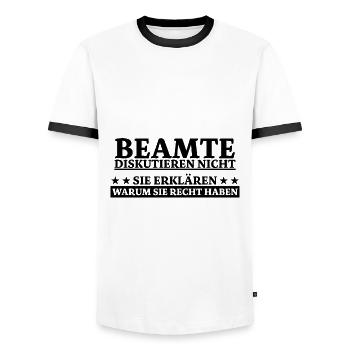 Beamter Lustiger Spruch Verbeamtung Büro Geschenk - Männer Kontrast-T-Shirt - Weiß/Schwarz - Vorne - AI Model Female 172 light (172cm) & AI Model Male 178 dark (178cm)