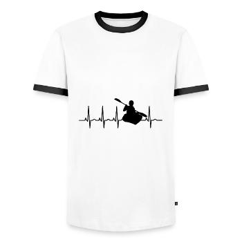 Paddeln Boot EKG Paddel Kajak Kayak Kanu Rudern - Männer Kontrast-T-Shirt - Weiß/Schwarz - Vorne - AI Model Female 172 light (172cm) & AI Model Male 178 dark (178cm)