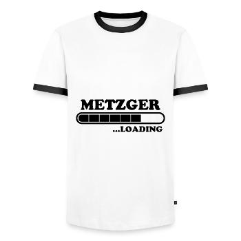 Metzger Spruch Fleischer Lustiges Metzger Geschenk - Männer Kontrast-T-Shirt - Weiß/Schwarz - Vorne - AI Model Female 172 light (172cm) & AI Model Male 178 dark (178cm)