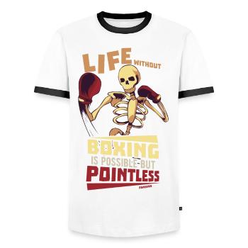 Life Without Boxing Is Possible But Pointless - Männer Kontrast-T-Shirt - Weiß/Schwarz - Vorne - AI Model Female 172 light (172cm) & AI Model Male 178 dark (178cm)