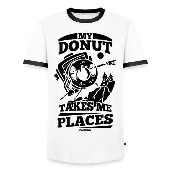Doughnut - Men's Ringer Shirt - white/black - Front - AI Model Female 172 light (172cm) & AI Model Male 178 dark (178cm)