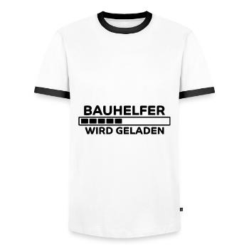 Bauhelfer Spruch Beruf Lustiges Bauhelfer Geschenk - Männer Kontrast-T-Shirt - Weiß/Schwarz - Vorne - AI Model Female 172 light (172cm) & AI Model Male 178 dark (178cm)
