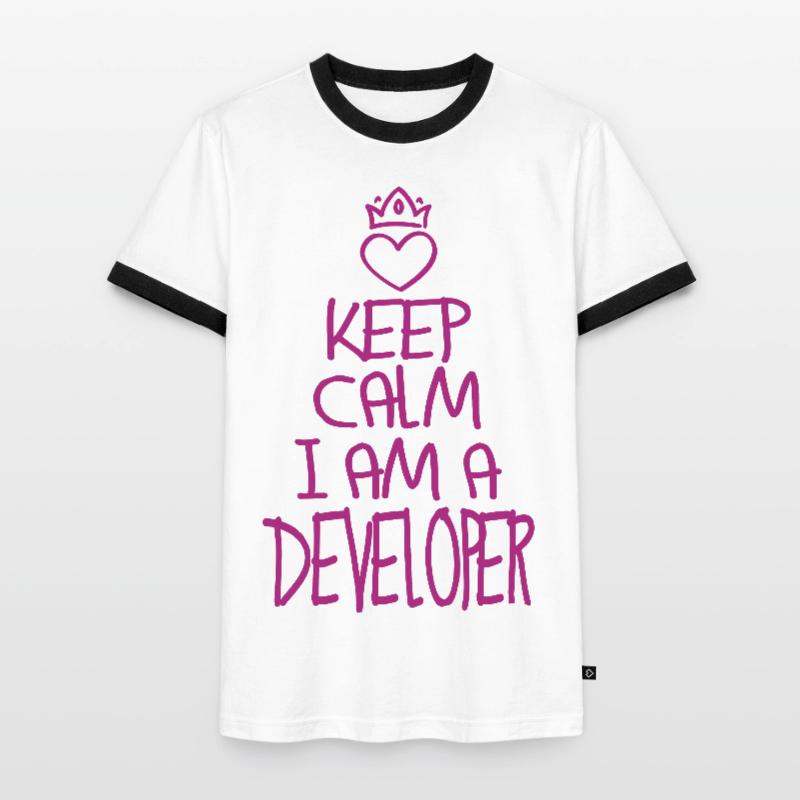 Keep Calm Software Developer Cool Cadeau T-shirt contrasté Homme