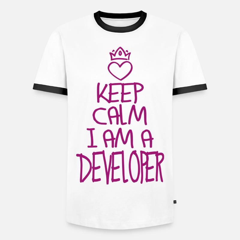 Keep Calm Softwareentwickler cool Geschenk - Männer Kontrast-T-Shirt - Weiß/Schwarz