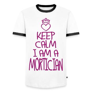 Keep Calm Undertaker - Men's Ringer Shirt - white/black - Front - AI Model Female 172 light (172cm) & AI Model Male 178 dark (178cm)
