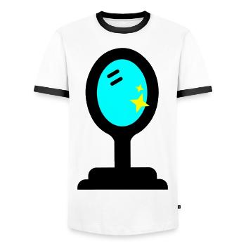 Mirror Beauty - Men's Ringer Shirt - white/black - Front - AI Model Female 172 light (172cm) & AI Model Male 178 dark (178cm)